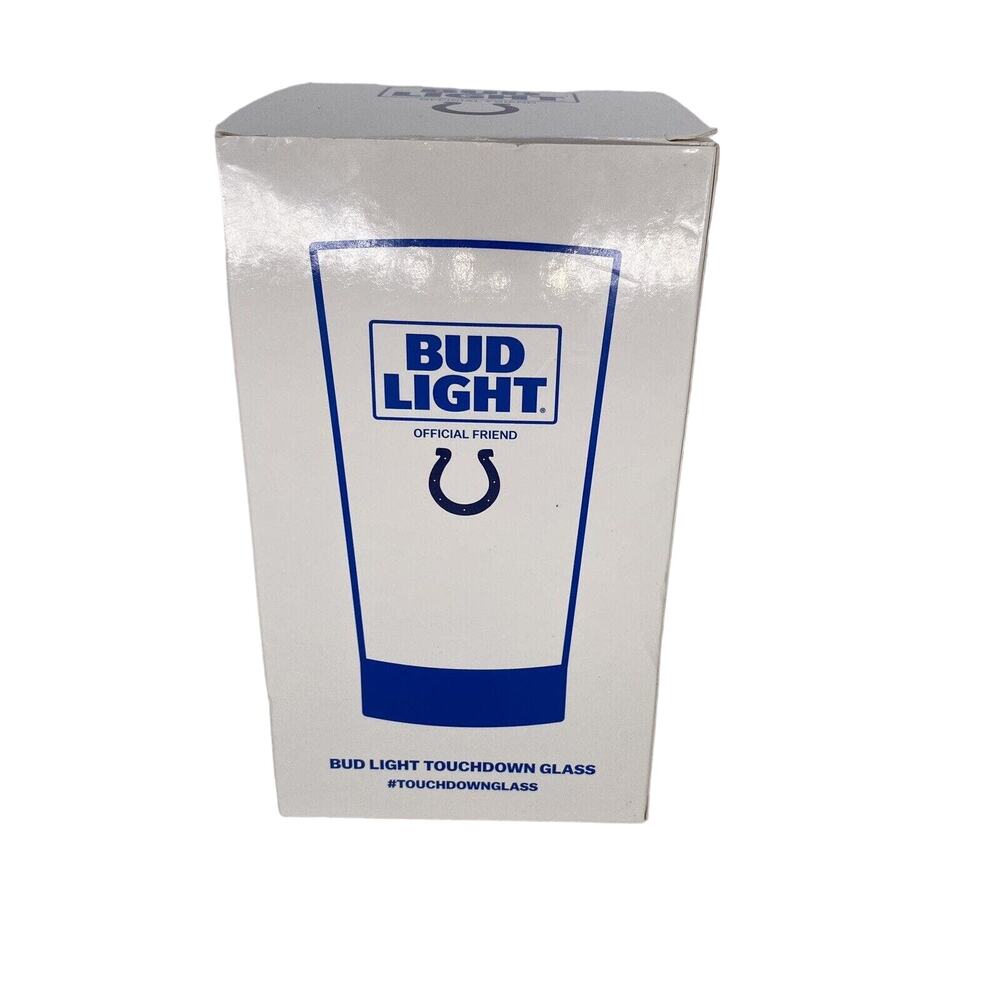 Bud Light Touchdown Glass Plastic Pint Indianapolis Colts Light Up Tumbler